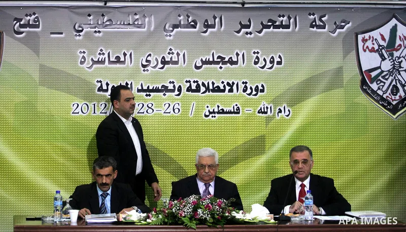 Palestinian President Mahmoud Abbas, attends a meeting of his Fatah Party, at his headquarter in the West Bank city of Ramallah, 26 December 2012. Photo by Issam Rimawi