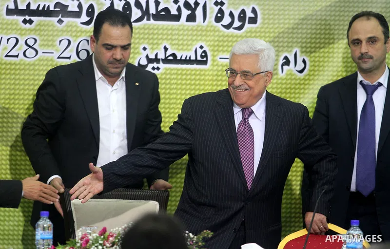 Palestinian President Mahmoud Abbas, attends a meeting of his Fatah Party, at his headquarter in the West Bank city of Ramallah, 26 December 2012. Photo by Issam Rimawi