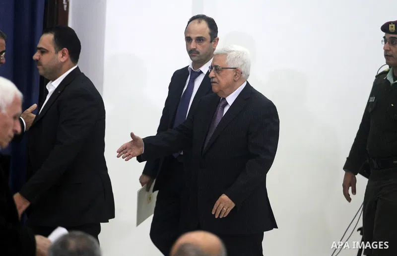 Palestinian President Mahmoud Abbas, attends a meeting of his Fatah Party, at his headquarter in the West Bank city of Ramallah, 26 December 2012. Photo by Issam Rimawi