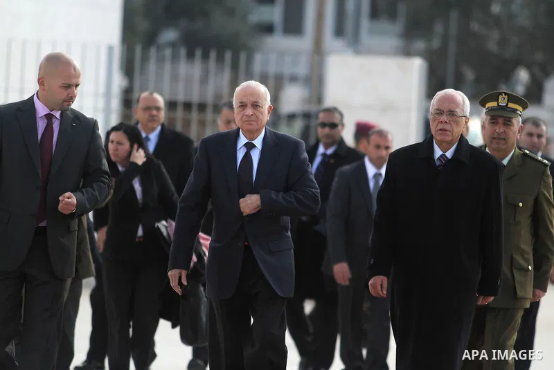 Arab League Secretary-General Nabil Elaraby, during an arrival ceremony in the West Bank city of Ramallah, Dec. 29, 2012. Photo by Issam Rimawi