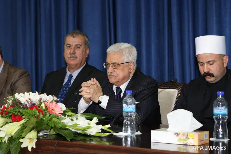 Palestinian President Mahmoud Abbas (Abu Mazen) meets with a delegation from Shefa Amr, in the West Bank city of Ramallah, on Dec. 30, 2012. Photo by Thaer Ganaim