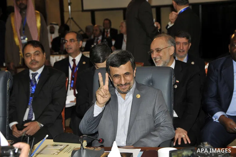 Iranian President Mahmoud Ahmadinejad attends the 12th summit of the Organisation of Islamic Cooperation on February 6, 2013 in Cairo. The 12th summit of the Organisation of Islamic Cooperation opened in Cairo, with Syri...