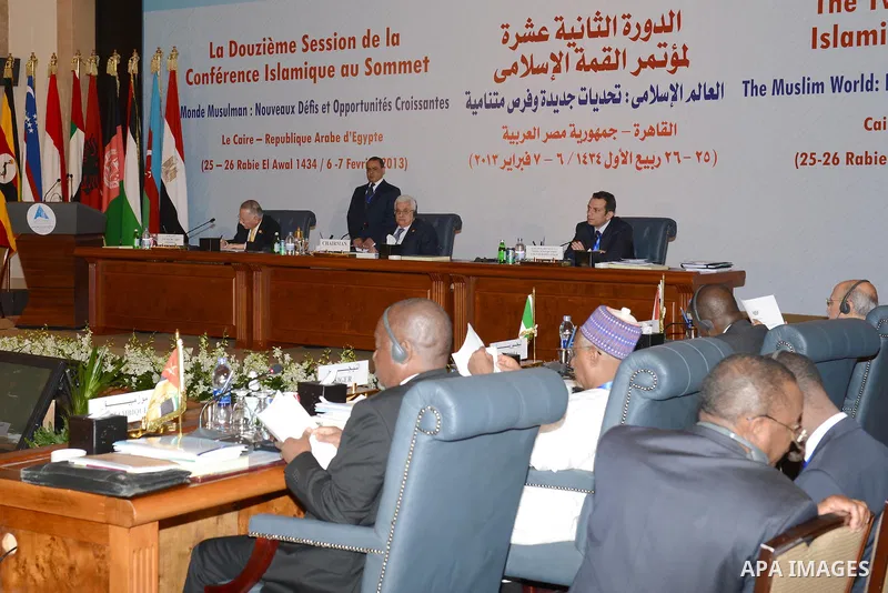 Palestinian President Mahmoud Abbas (Abu Mazen) meets with members of the Islamic Summit Conference in Cairo, in Feb. 06, 2013. Photo by Thaer Ganaim