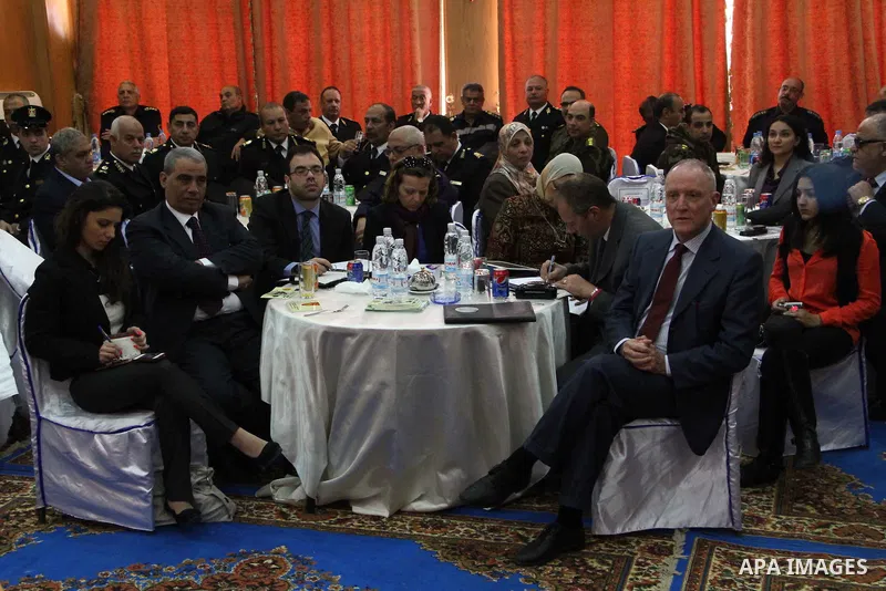 Egyptians attend a press conference to discuss the grant Italian to protect the Egyptian city, on Feb. 20, 2013. Photo by Tarek Al-Gabas