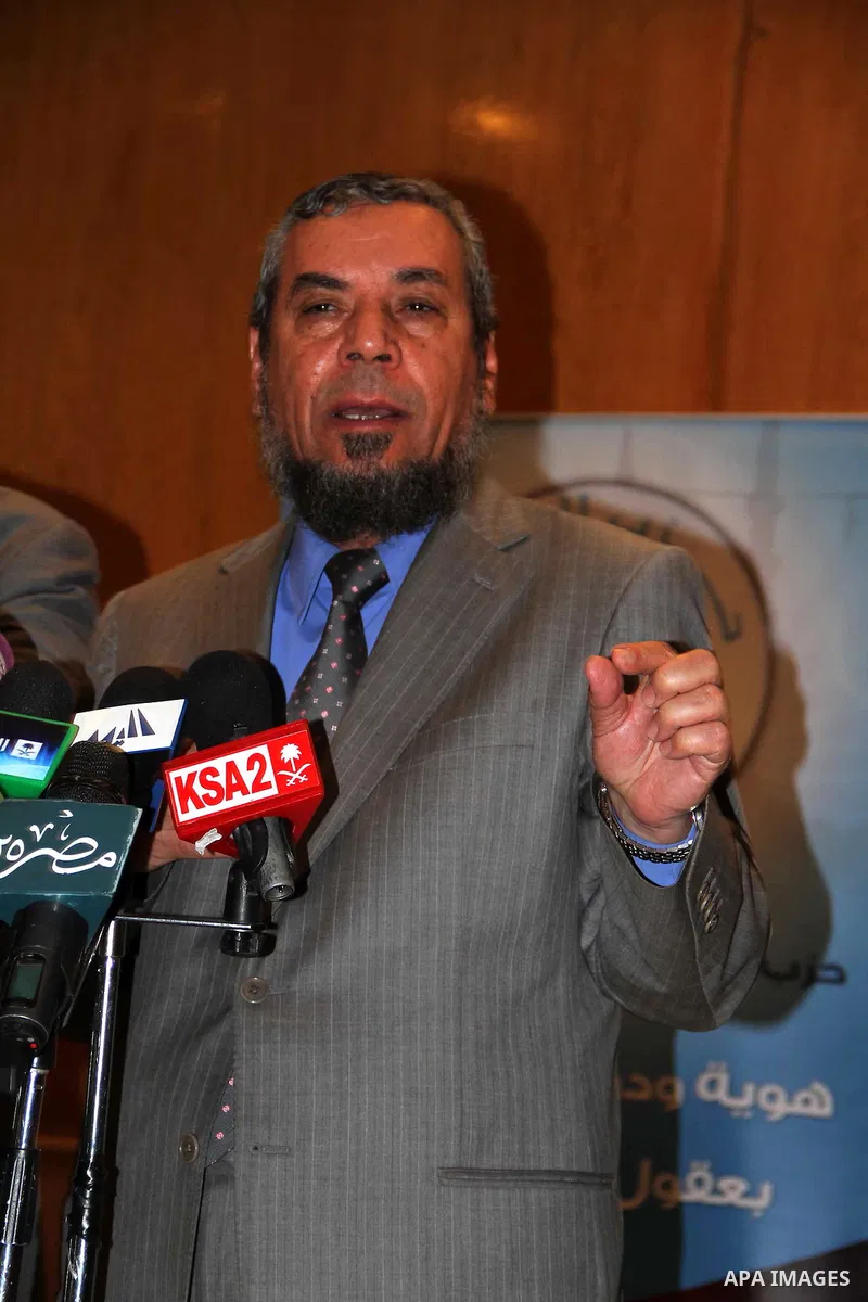 Egyptian Salafi members of al-Nour party attend a press conference to announce the participation of the next parliamentary election to the People's Assembly, in Cairo on February 25, 2013. Photo by Tarek al-Gabas