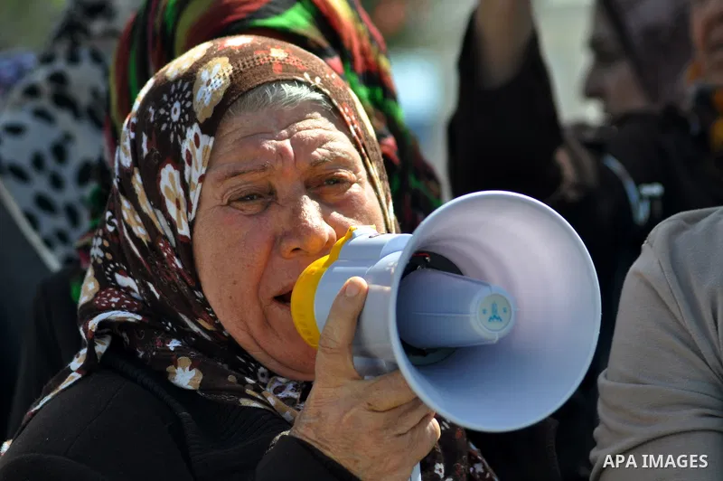Palestinian women gather for a demonstration calling for the end of the political division between the Gaza Strip Hamas-led leadership and the Palestinian Authority Fatah-led in Gaza city, on Feb. 26, 2013. Photo by Ezz...
