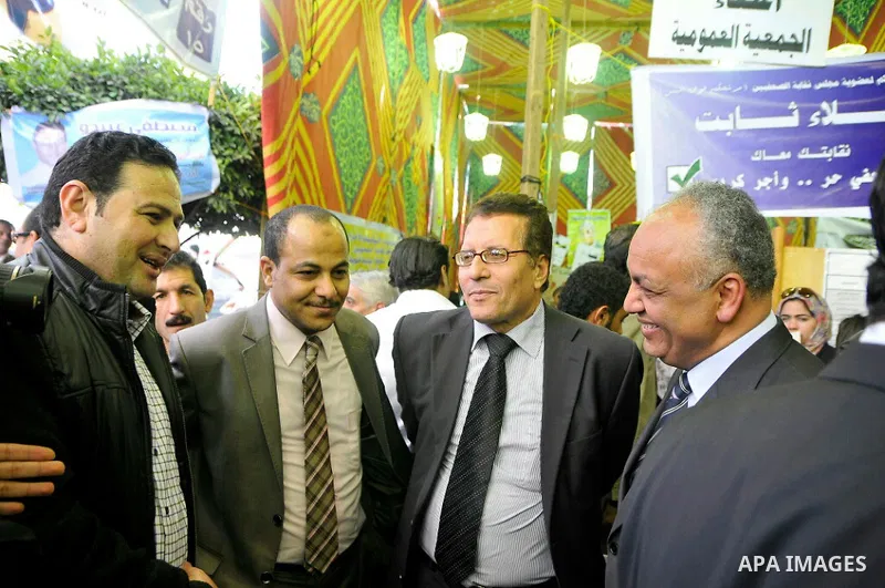 Egyptian journalists participate in the voting during the Journalists Syndicate elections in Cairo on march 01, 2013. Journalists Syndicate elections will determine the new head of a syndicate that has arguably the stron...