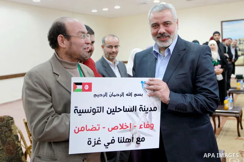 Palestinian Prime Minister in Gaza strip, Ismail Haniyeh, receives delegation of the Tunisian, in Gaza city, on 03 March 2013. Photo by Ahmed Shaat