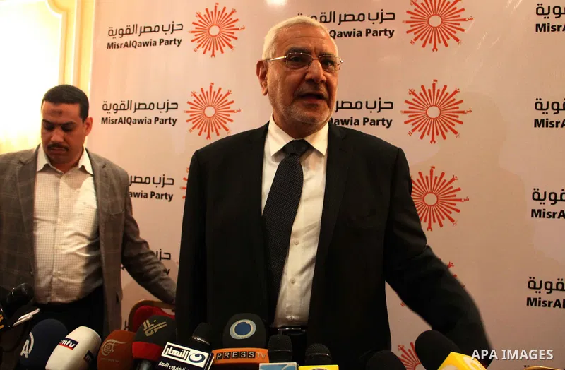 A Egyptian Abdel Moneim Abu el-Fotouh speaks during press conference in Cairo, Egypt, on March 05, 2013. Photo by Tareq al-Gabas