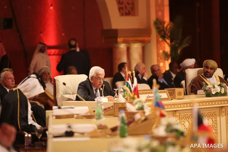 Palestinian President Mahmoud Abbas (Abu Mazen) attends the opening of the Arab League summit in the Qatari capital Doha on March 26, 2013. The Arab League kicked off a two-day summit in Doha where opponents of President...