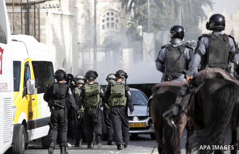 Clashes between Palestinian youths and Israeli police in Nablus Road in Jerusalem City, Protest Against the settlers stormed the Al-Aqsa Mosque and to commemorate the Nakba on May,18. 2013. Photo by Sliman Khader.