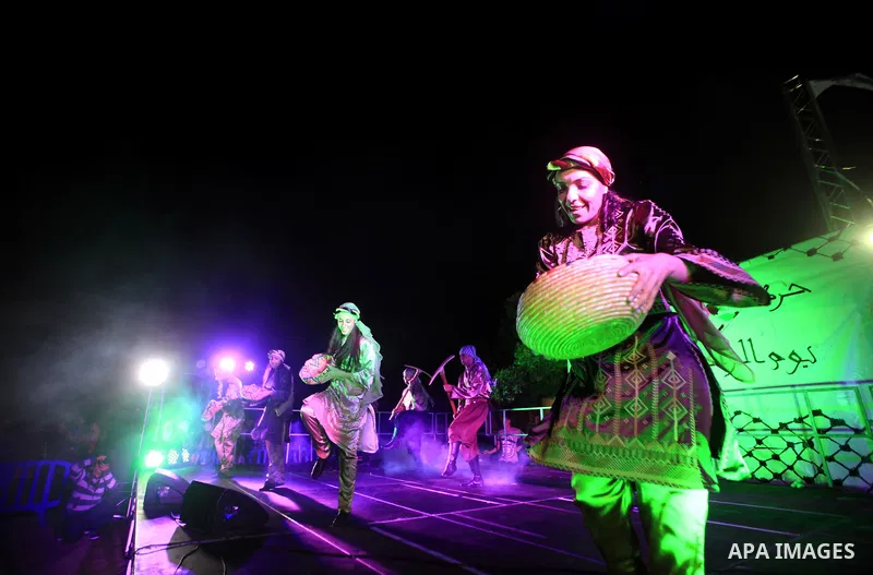 Palestinians of the wattan student movement participate in the fifth Palestinian Heritage Festival at the Hebrew University in Jerusalem on June 3, 2013. Photo by Saeed Qaq