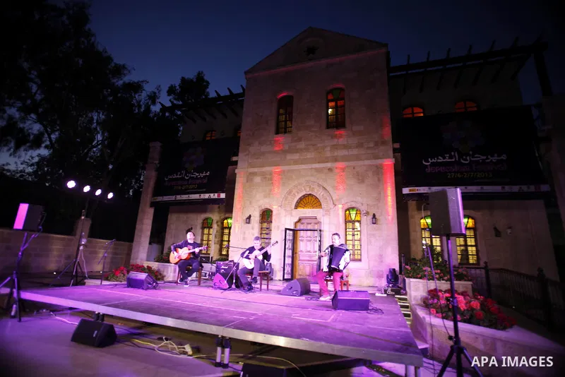 Brazilin Band " Marko Barbra" participate in eighteen Jerusalem festival in the West Bank of Jerusalem City on June 29, 2013. The band will make tour to show their presentations in Ramallah and Nablus City. Photo by Saee...