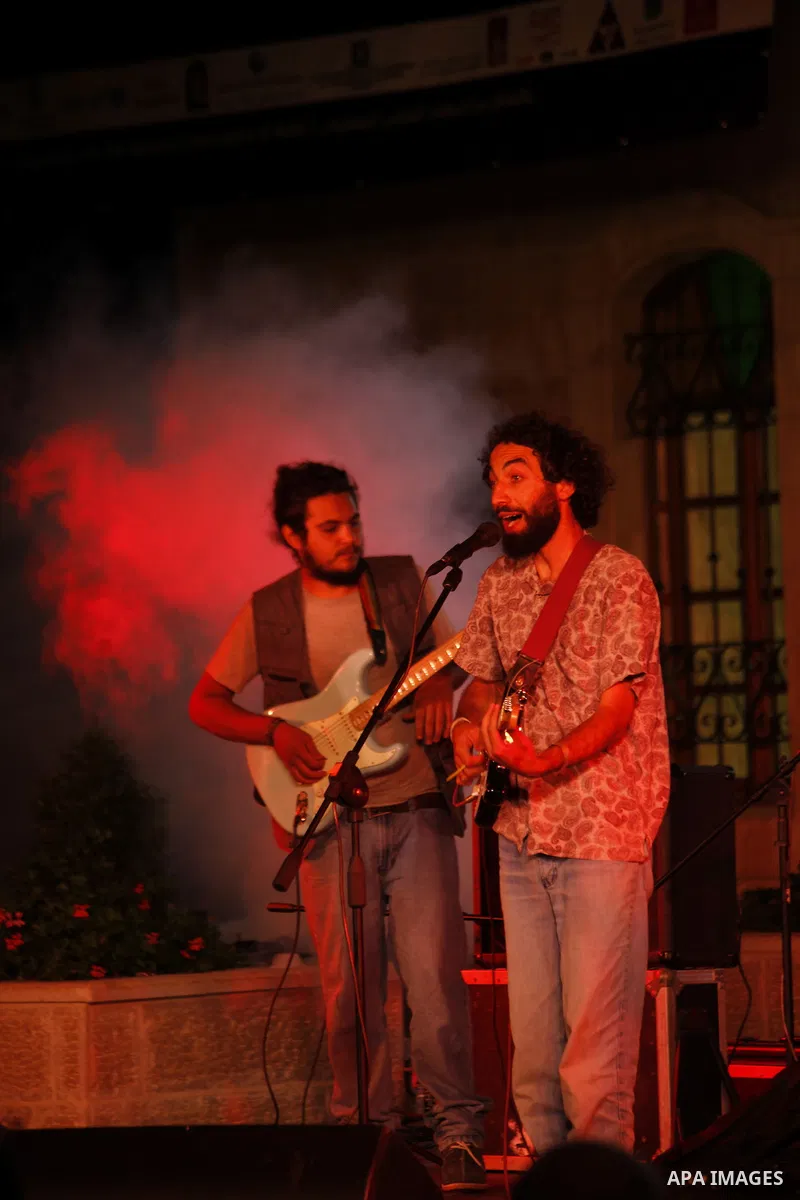 Strawberry Syrian band participate in eighteen Jerusalem festival in the West Bank of Jerusalem City on June 30, 2013. Photo by Saeed Qaq