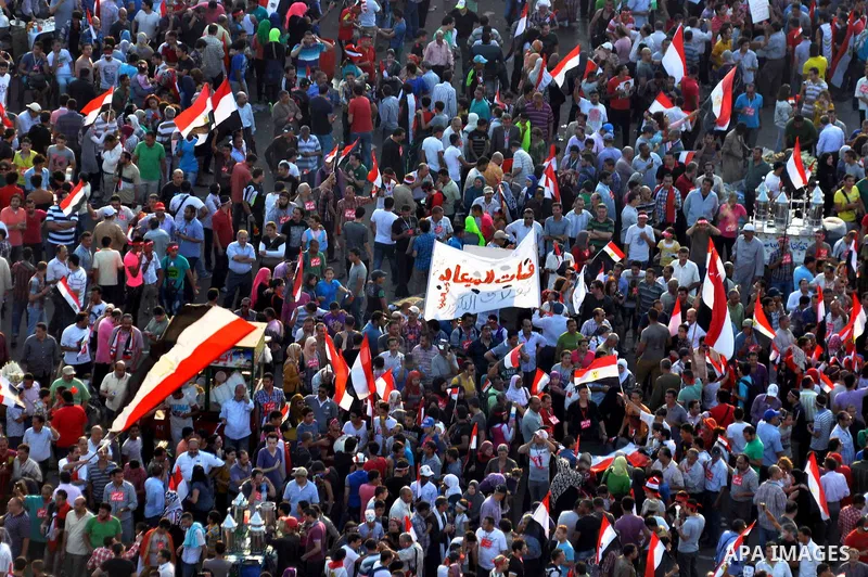 Opponents of Egypt's Islamist President Mohammed Morsi take part in a demonstration at Tahrir Square in Cairo, Egypt, Wednesday, July 3, 2013. The deadline on the military's ultimatum to President Mohammed Morsi has expi...