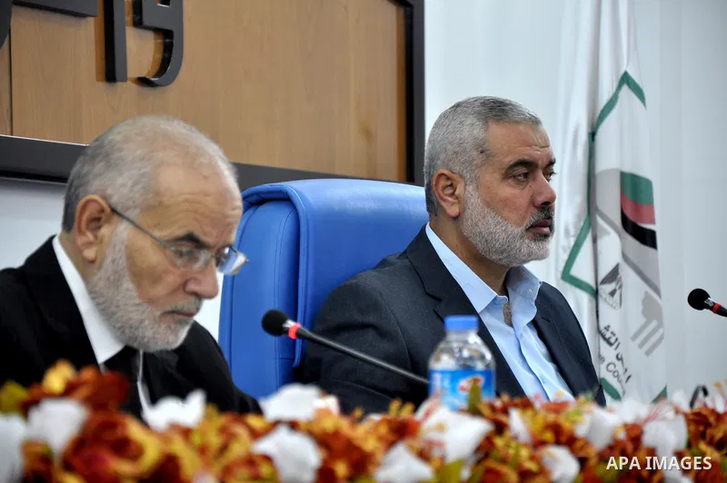 The spokesman of the Palestinian Parliament in Gaza Strip, Ahmed Bahar delivers speech during a meeting with members of the Palestinian Legislative Council to discus the political situation in Egypt, in Gaza City on Aug....