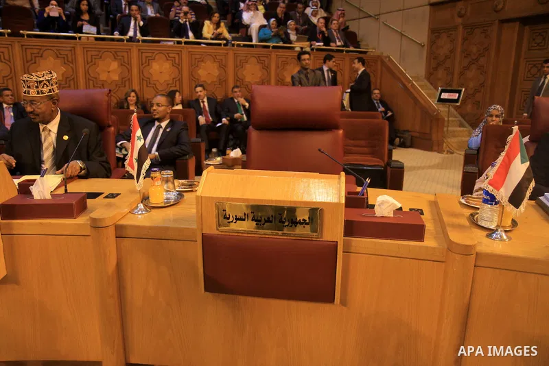 The seat of the Syrian delegation remains empty during the Arab Foreign Ministers 140th annual meeting at the League's headquarters in Cairo, Egypt, 01 September 2013. The meeting is expected to focus on the Syrian crisi...