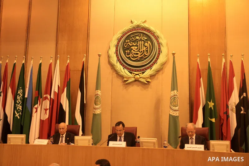 Arab League Secretary General Nabil al-Arabi and Egyptian Foreign Minister Nabil Fahmy attend the Arab Foreign Ministers 140th annual meeting at the League's headquarters in Cairo, Egypt, 01 September 2013. The meeting i...
