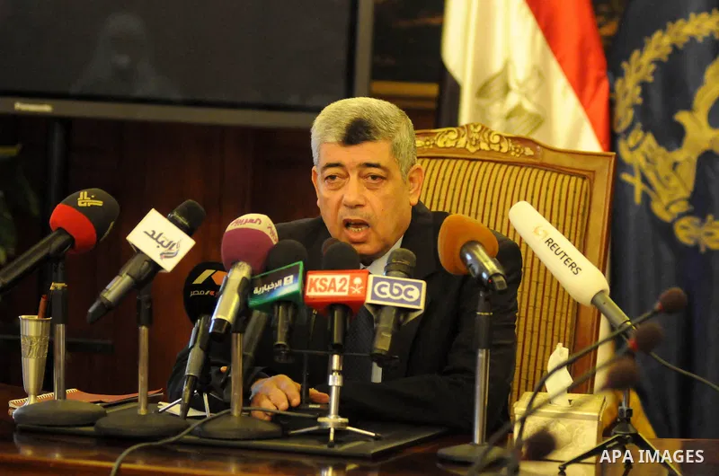 Egypt's Interior Minister Mohamed Ibrahim speaks to media at his office in Cairo, in this January 5, 2013 file picture. Egypt's interior minister Mohamed Ibrahim survived an assassination attempt on September 5, 2013 whe...