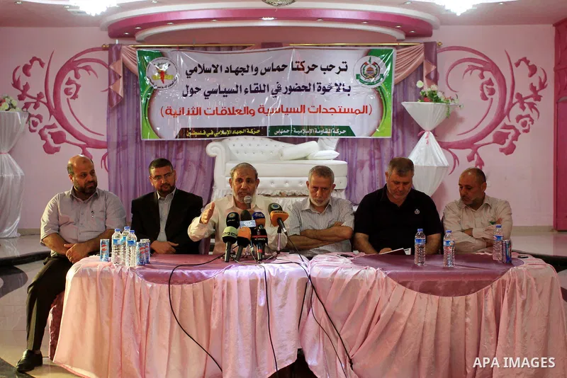 Palestinian Hamas leader Mahmoud al-Zahar, speaks during a press conference with members of the Palestinian Islamic Jihad and Hamas to discuss political developments in Gaza city on Sep. 16, 2013. Photo by Mohammed Asad