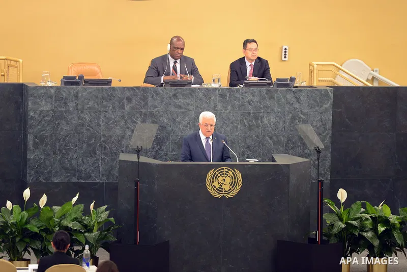 Palestinian President Mahmoud Abba, speaks during the general debate of the 68th session of the United Nations General Assembly at United Nations headquarters in New York, New York, USA, 26 September 2013. Photo by Thaer...