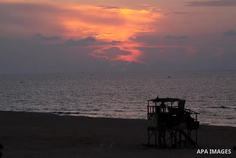 The sunset over the Mediterranean sea seen from Gaza City, November 17, 2013. Photo by Mohammed Asad