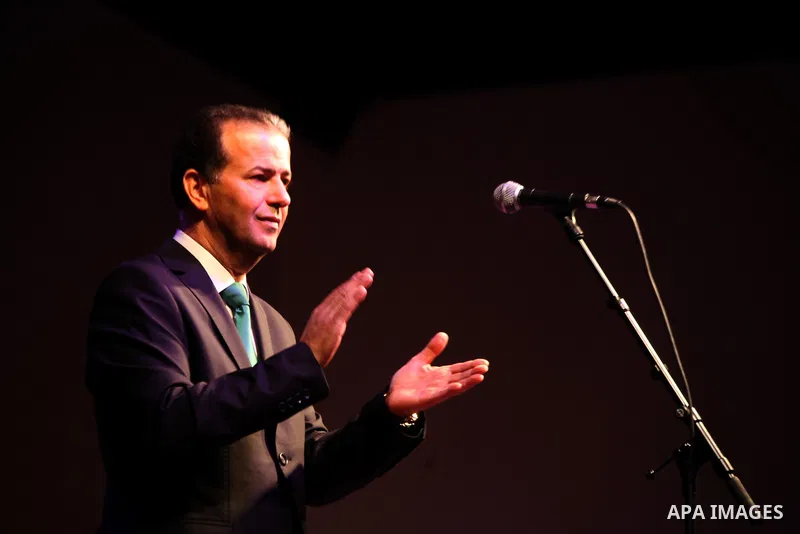 Jordanian singer Ayman Yahya sings during the concert of the week before last of "Music nights in Jerusalem of Arab" festival, in Jerusalem on November 21, 2013. The festival organised by Edward Said music conservatory f...
