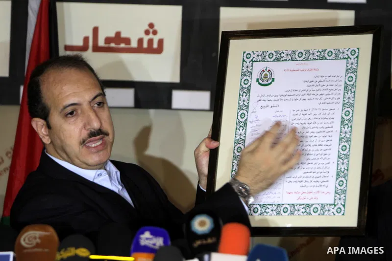Head of of Refugee Affairs in Gaza strip, Essam Adwan speaks during a press conference about the 66th anniversary of the decision to partition Palestine No. 181 Issued by the General Assembly of the United Nations, in th...