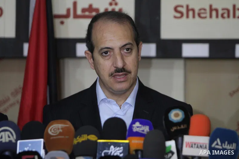 Head of of Refugee Affairs in Gaza strip, Essam Adwan speaks during a press conference about the 66th anniversary of the decision to partition Palestine No. 181 Issued by the General Assembly of the United Nations, in th...