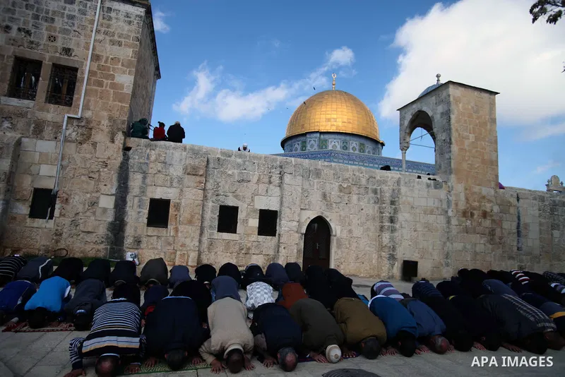 Palestinian worshipers attend Friday prayers at the Al-Aqsa compound, Islam's third holiest site, in the old city of Jerusalem January 24, 2014. Photo by Saeed Qaq