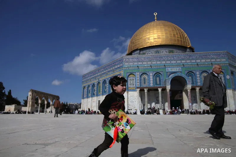 Palestinian worshipers attend Friday prayers at the Al-Aqsa compound, Islam's third holiest site, in the old city of Jerusalem January 24, 2014. Photo by Saeed Qaq