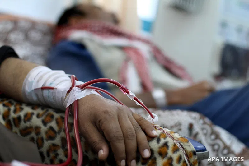 Palestinian patients undergo kidney dialysis at al-Shifa hospital in Gaza City on Jan. 26, 2014. which suffer from a lack of medicine due to the the Israeli blockade on the Gaza Strip. Photo by Mohammed Asad