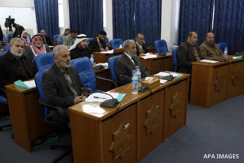 Members of the Palestinian Legislative Council in Gaza Strip hold a hearing discusses the Prawer Plan at the Palestinian Legislative Council, in Gaza City on January 28, 2014. The Prawer Plan bill calls for the relocatio...