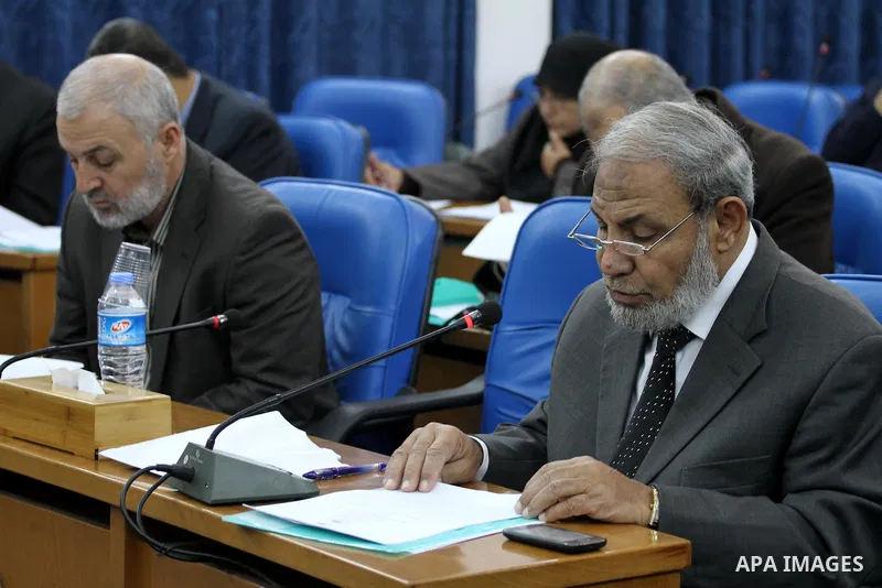 Members of the Palestinian Legislative Council in Gaza Strip hold a hearing discusses the Prawer Plan at the Palestinian Legislative Council, in Gaza City on January 28, 2014. The Prawer Plan bill calls for the relocatio...
