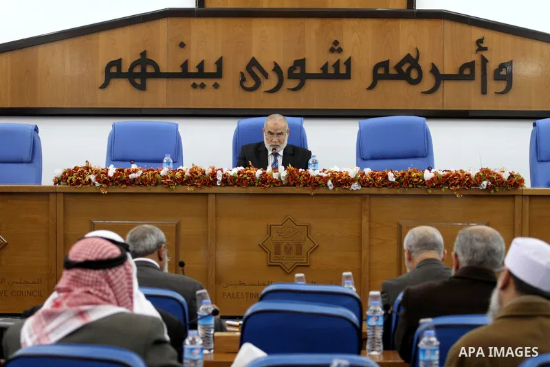 Members of the Palestinian Legislative Council in Gaza Strip hold a hearing discusses the Prawer Plan at the Palestinian Legislative Council, in Gaza City on January 28, 2014. The Prawer Plan bill calls for the relocatio...