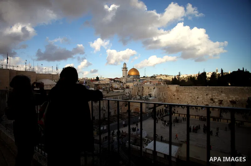 The Dome of the Rock mosque is seen as Israeli workers dig next to the Western wall in Jerusalem's Old City on January 28, 2014. The Al-Aqsa Foundation for Religious Endowments and Heritage said that Israeli authorities...