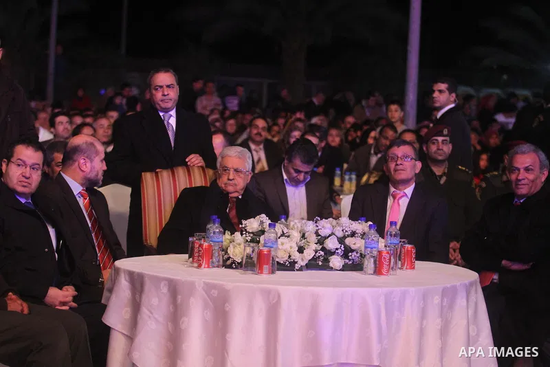 Palestinian Authority President Mahmud Abbas attends a mass wedding ceremony in the West bank city of Jericho on January 28, 2014. Nearly 300 Palestinians were married in the West Bank and the Gaza Strip Tuesday in a mas...