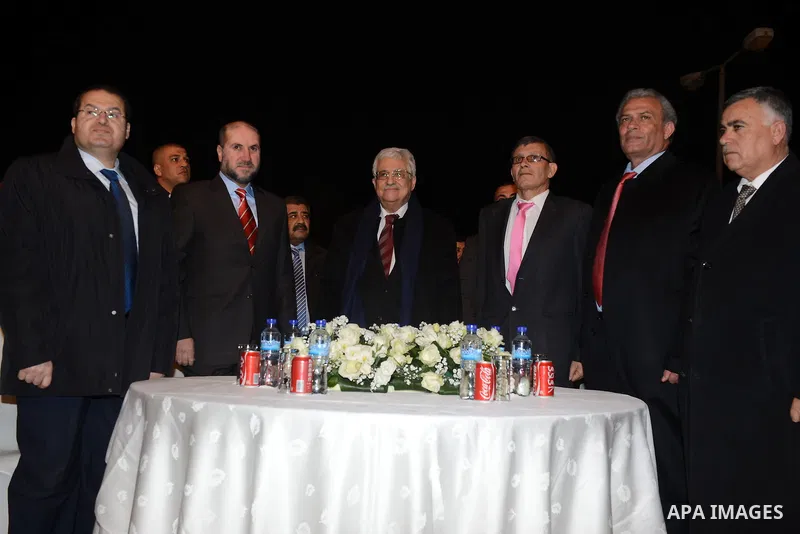 Palestinian Authority President Mahmud Abbas attends a mass wedding ceremony in the West bank city of Jericho on January 28, 2014. Nearly 300 Palestinians were married in the West Bank and the Gaza Strip Tuesday in a mas...