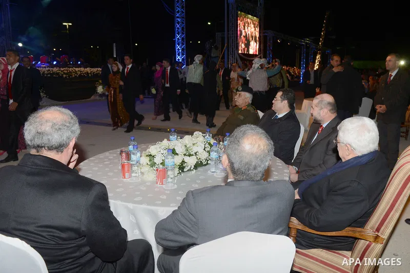 Palestinian Authority President Mahmud Abbas attends a mass wedding ceremony in the West bank city of Jericho on January 28, 2014. Nearly 300 Palestinians were married in the West Bank and the Gaza Strip Tuesday in a mas...