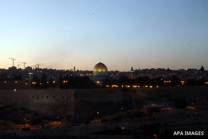 A General view the Dome of the Rock mosque in jerusalem city, on January 29, 2014. Photo by Saeed Qaq