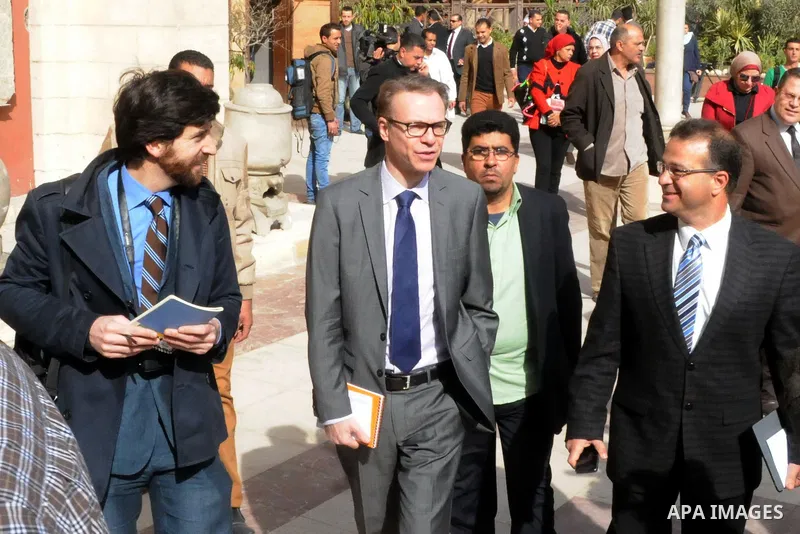 The members of UNESCO delegation visit the Museum of Islamic Art in Cairo, Egypt, Friday, Jan. 31, 2014. The U.N. agency visited the museum where centuries-old artifacts were destroyed by a bombing that also ripped throu...
