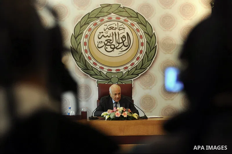 Arab League Secretary General Nabil al-Arabi speaks during a press conference after he returned from Switzerland where he attended the so-called Geneva II peace talks on February 3, 2014 in Cairo. Al-Arabi said that he "...