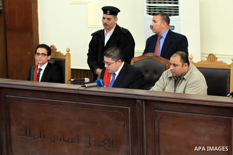Members of Egyptian 'Ultras of Revolutionary' who support Muslim Brotherhood in a court during thier trial in Cairo Feb. 08, 2014. The court accused the group of violating the demonstrations law and disturb public securi...