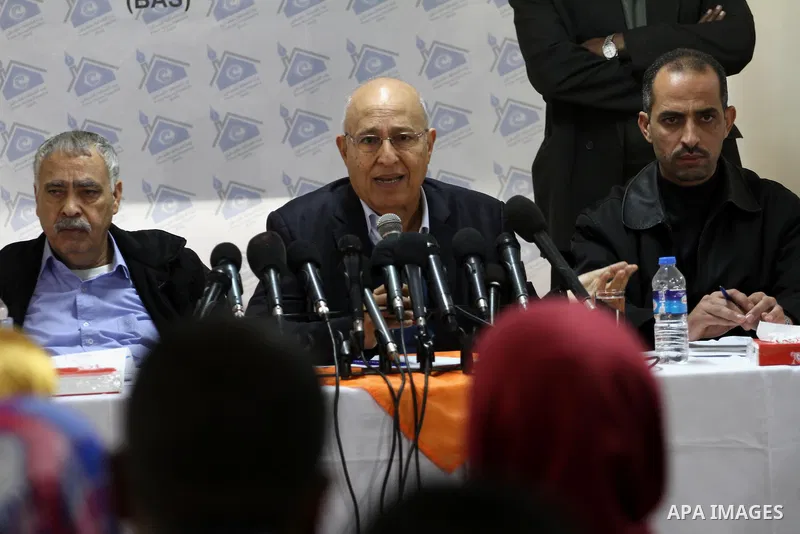 The member of Fatah Central Committee Nabil Shaath speaks during a press conference in Gaza City on February 10, 2014. Photo by Mohammed Asad