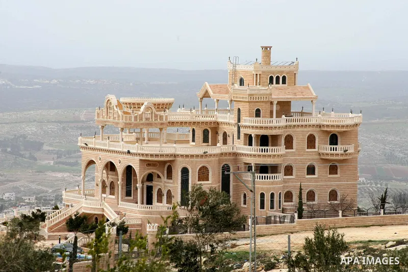 A picture shows of the Chinese palace on a mountain village of Kharas northwest the West Bank city of Hebron, on Feb. 15, 2014. Called by that name because it is such as the Chinese design palaces. Photo by Mamoun Wazwaz
