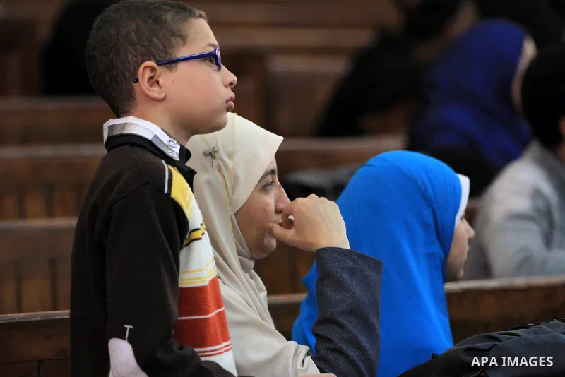 Egyptian members of Muslim Brotherhood, Mohamed Badie and Mohamed el-Beltagy during an initial court hearing held before the Shubra Al-Kheima Criminal Court in Cairo on February 17, 2014. A group of 48 Muslim Brotherhood...