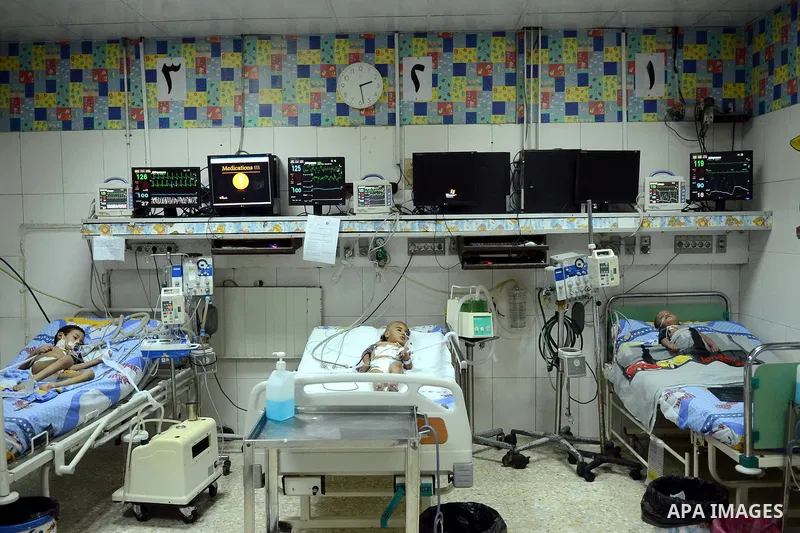 Egyptian kids lay in beds at a hospital in Cairo on February 23, 2014. Egypt's population has reached 94 million, according to the latest statement released on Feb. 20 from the country's Central Agency for Public Mobiliz...
