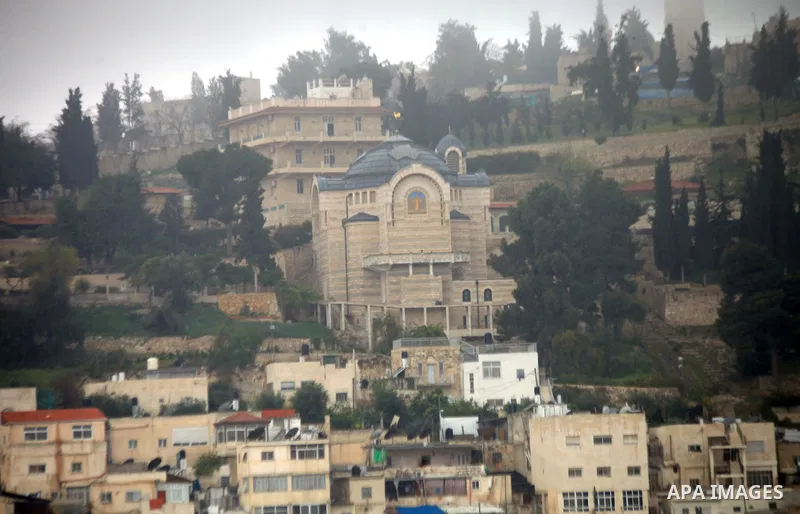 The Church of Cenacle also known as the Coenaculum and erroneously, is seen during a hazy and cloudy weather, in Jerusalem's Old City March 09, 2014. Photo by Saeed Qaq