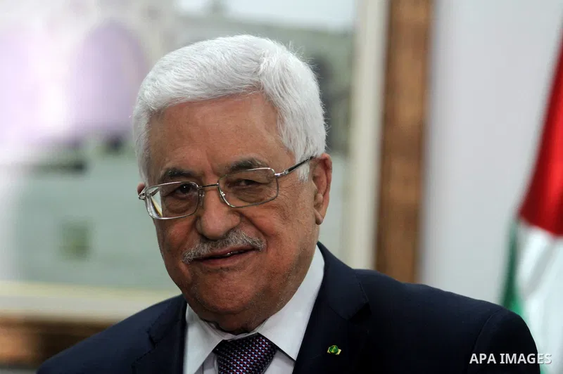 Palestinian President Mahmoud Abbas speaks during a signing ceremony with the OPEC Fund for International Development, to support Palestinian students in Lebanon, at Abbas's headquarter in the West Bank City of Ramallah,...