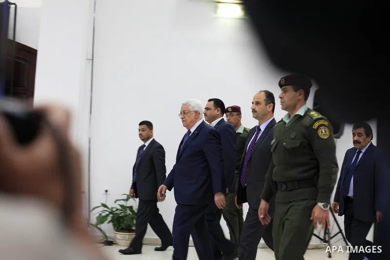 Palestinian President Mahmoud Abbas arrives to a meeting of the Palestinian leadership in the West Bank city of Ramallah March 31, 2014. U.S. Secretary of State John Kerry broke from his travel schedule for the second ti...